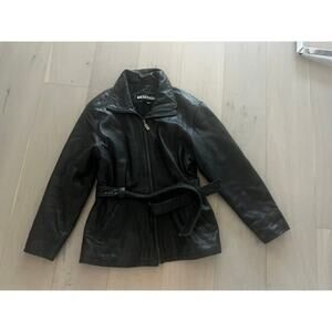 Kenneth Cole Reaction Mens leather jacket winter warm classic sophisticated work